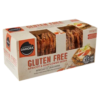 Damora Gluten Free Apricot & Sunflower Seeds Crackers, ALDI