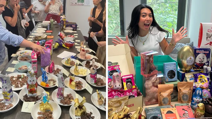 Better Homes and Gardens team taste testing Australian Easter chocolates