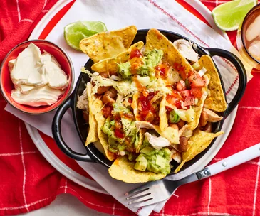 The easiest one pan chicken nachos for solo dining