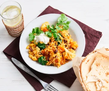Dinner for one? This vegetable and lentil pilaf has you covered