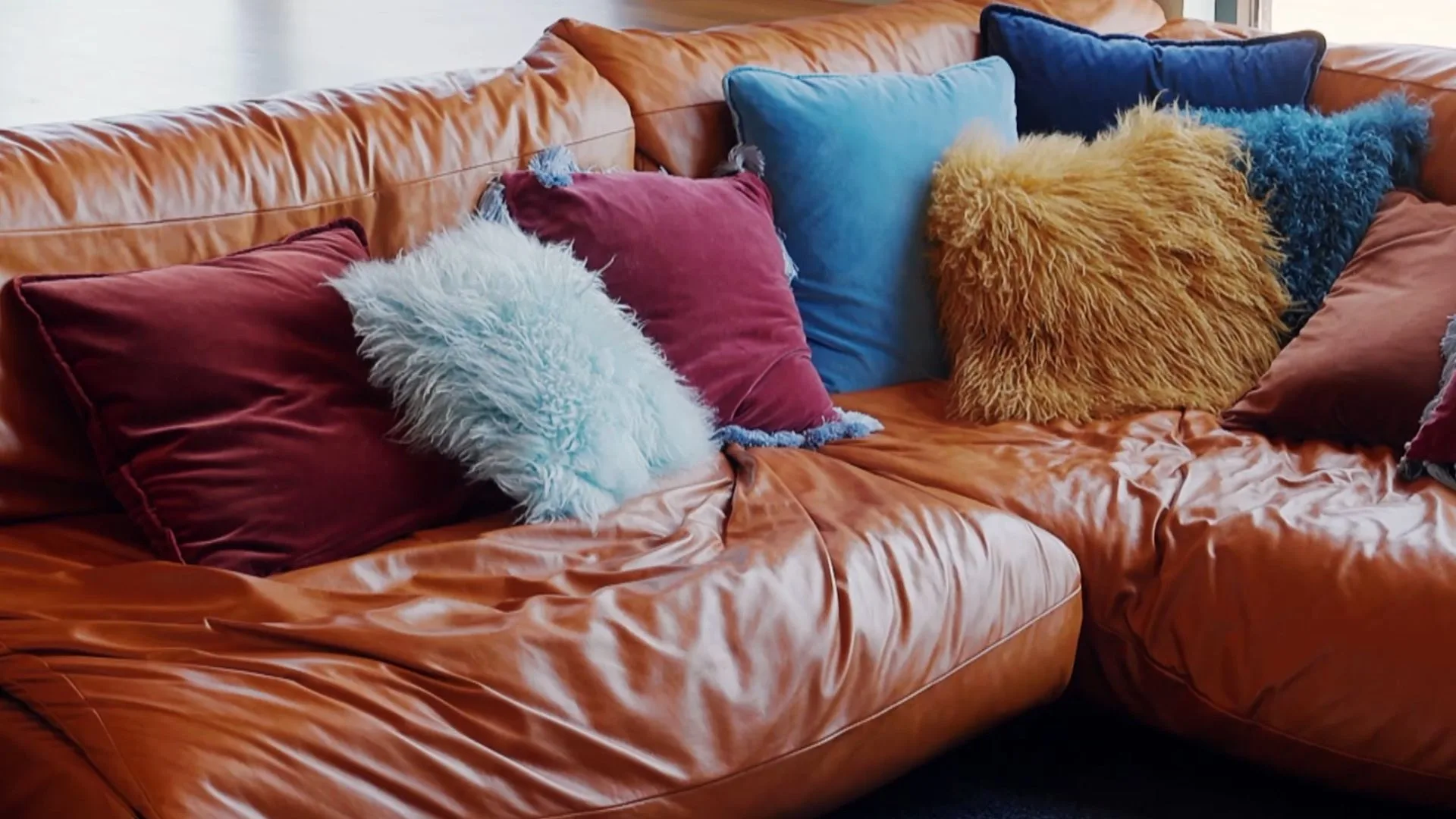 millie savage custom made leather couch