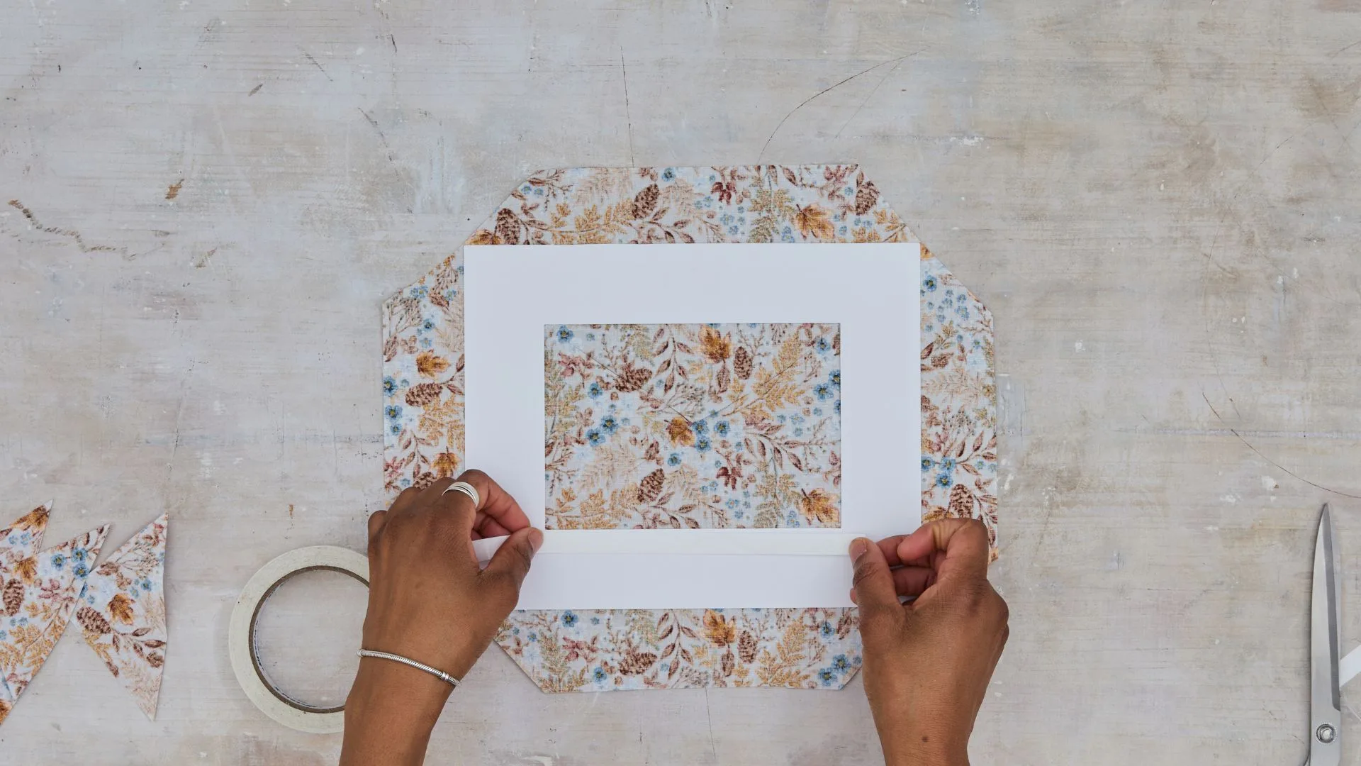 Step 1 how to make a vintage fabric frame