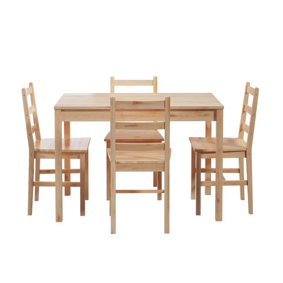 4 Seater Abriana Pine Wood Dining Table & Chair Set + Affordable Furniture Australia 2026 + Cheap Furniture