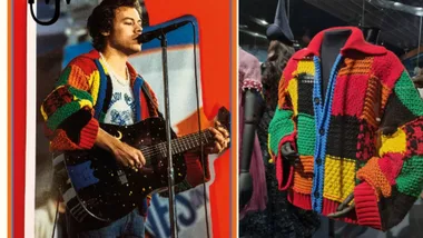 harry styles colour block cardigan