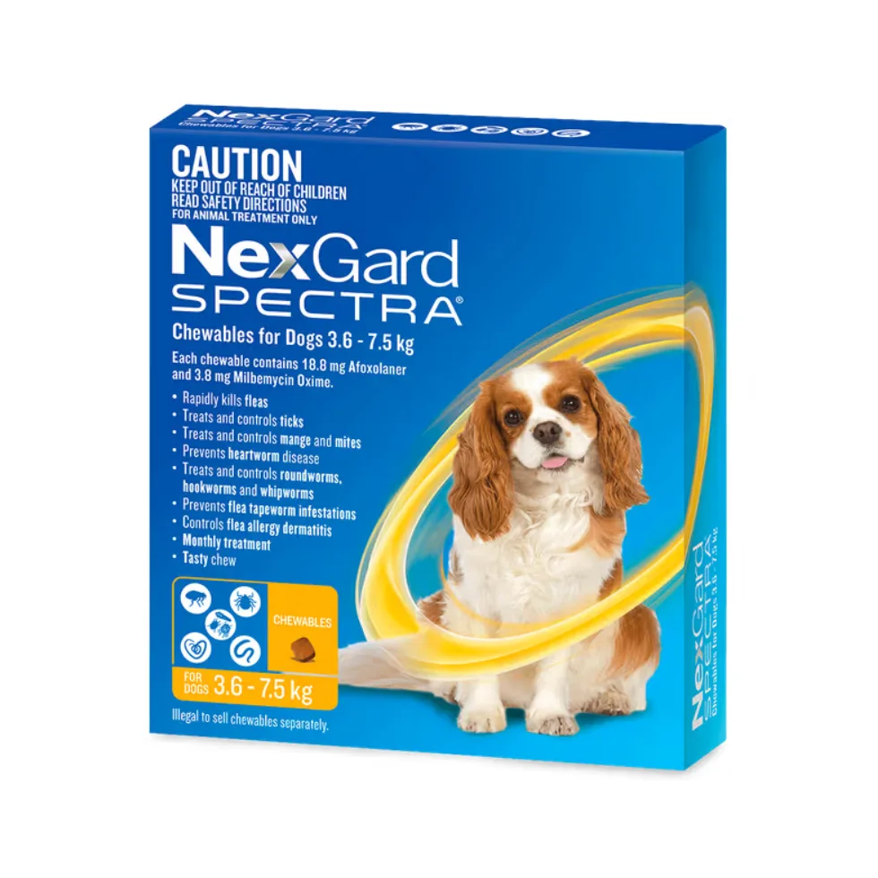 Nexguard Spectra Chews for Small Dogs 3.6 7.5kg + Flea and Workimg Treatment Sale + Pet Circle Sale