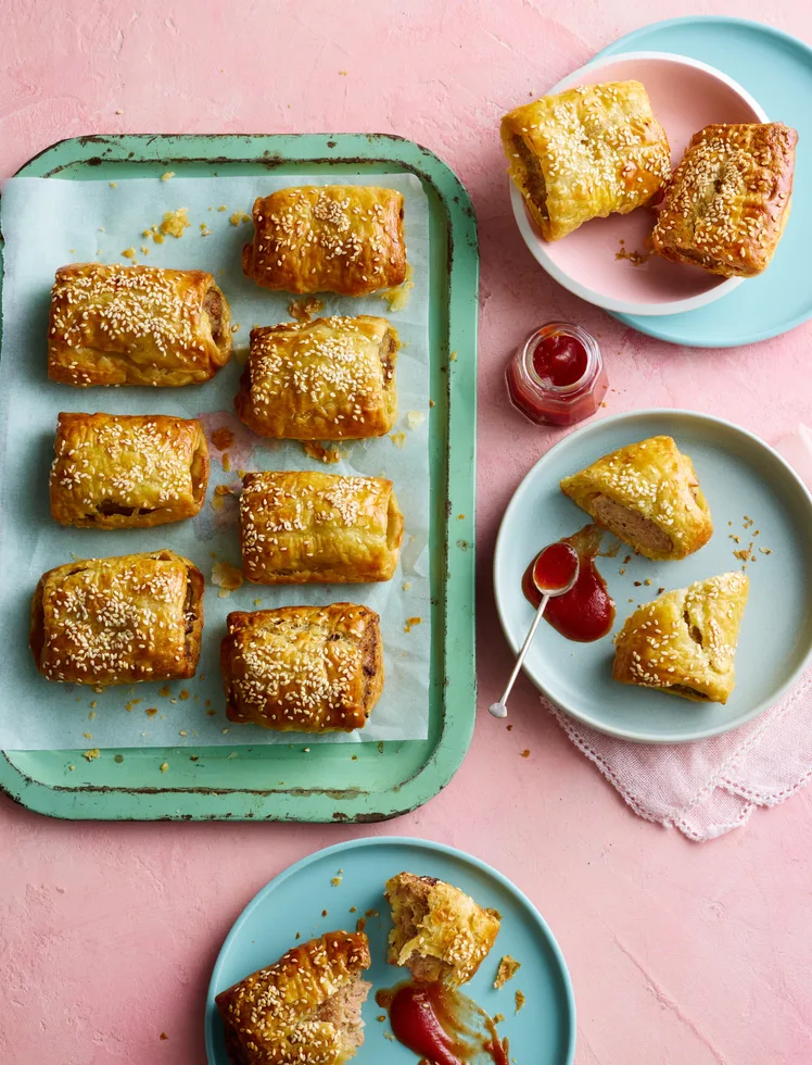 Mini air fryer sausage rolls