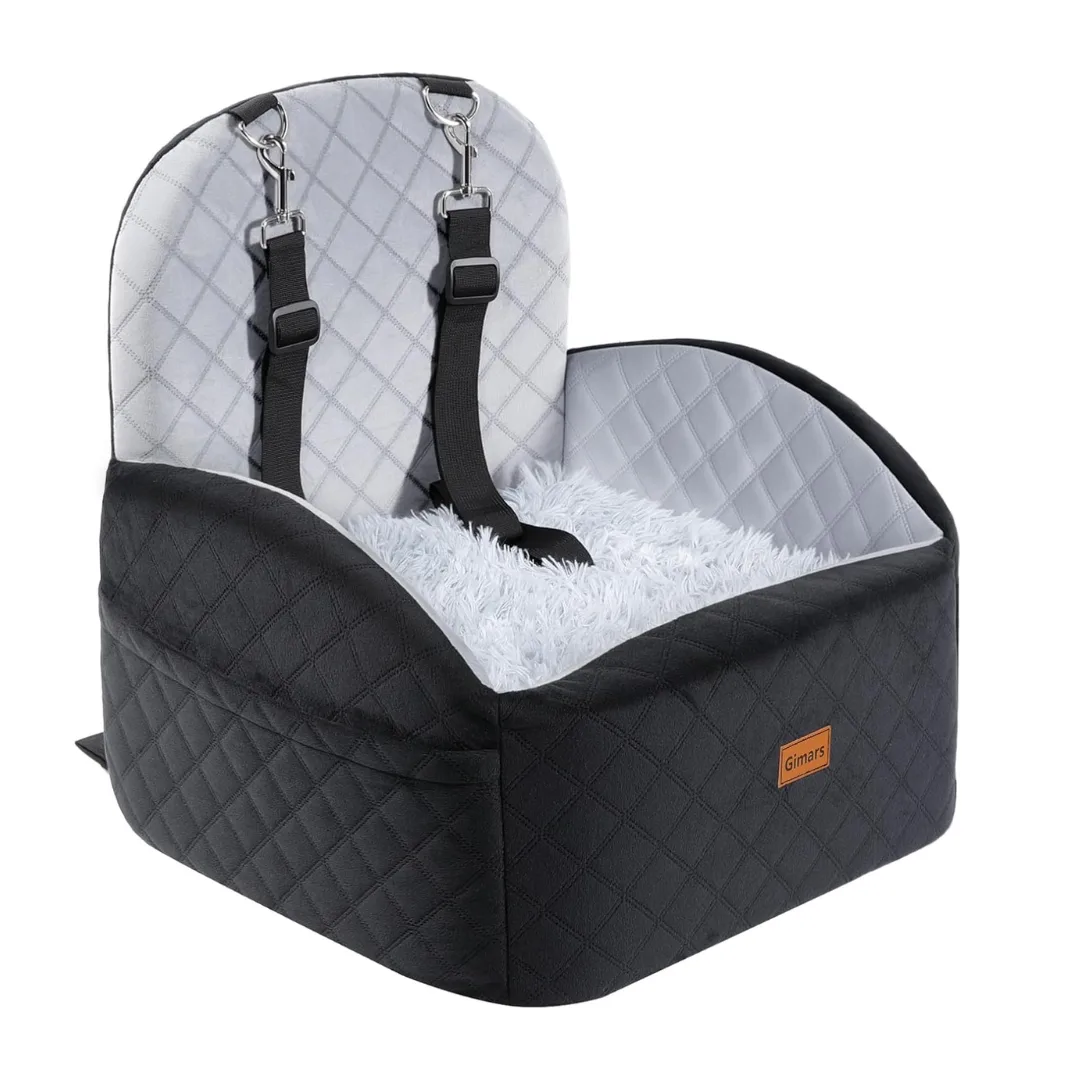 Gimars Reversible Dog Car Seat with Long & Short Plush Seat Cushion + Best Dog Clothes & Accessories 2026