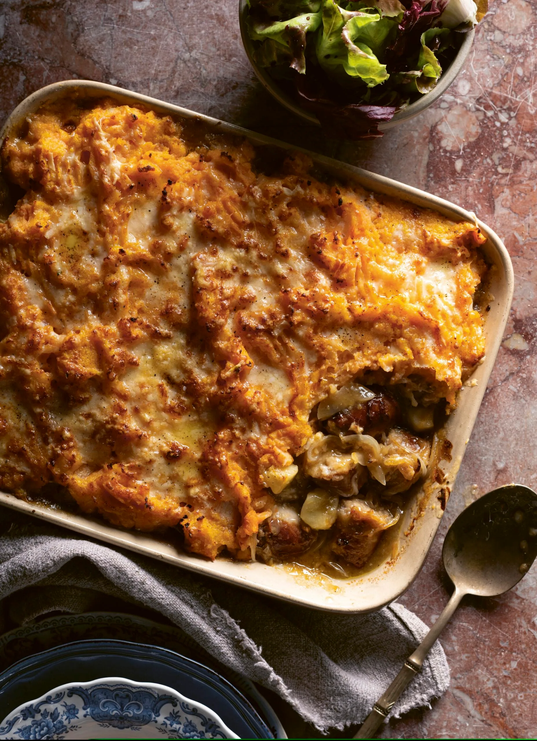 Pork sausage apple cider and potato pie by Jimmy Barnes and Jane Barnes