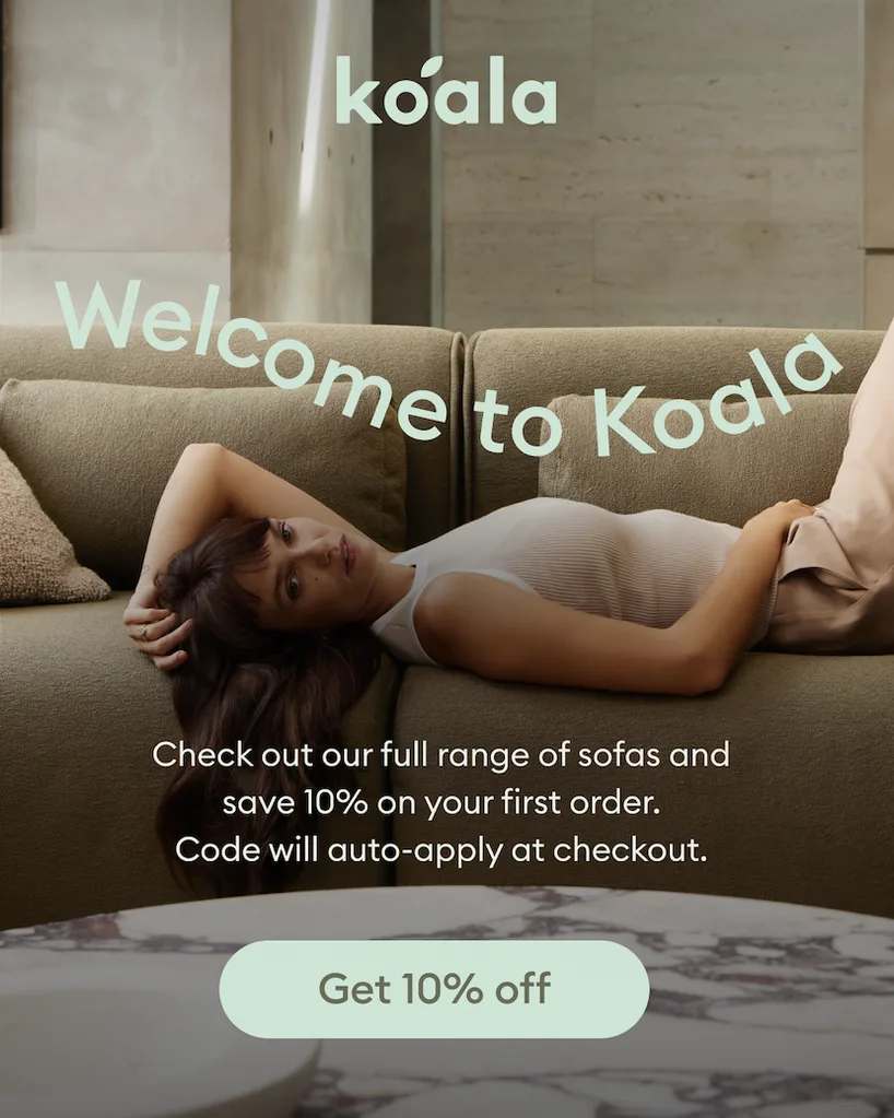 Koala Discount Code guide: the newsletter welcome email I got.