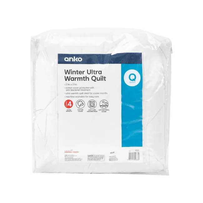 Winter Ultra Warmth Quilt - Queen Bed, White