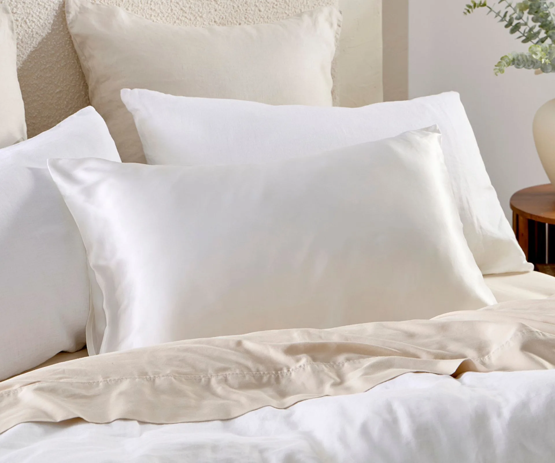 best silk bedding australia muse white mulberry silk plain pillowcase