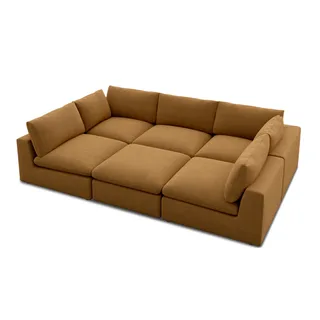 Dawson Pit-Sectional Sofa &ndash; Caramel