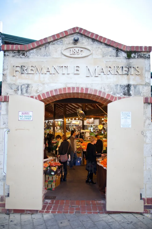 fremantle markets with doors open and old building on the outside