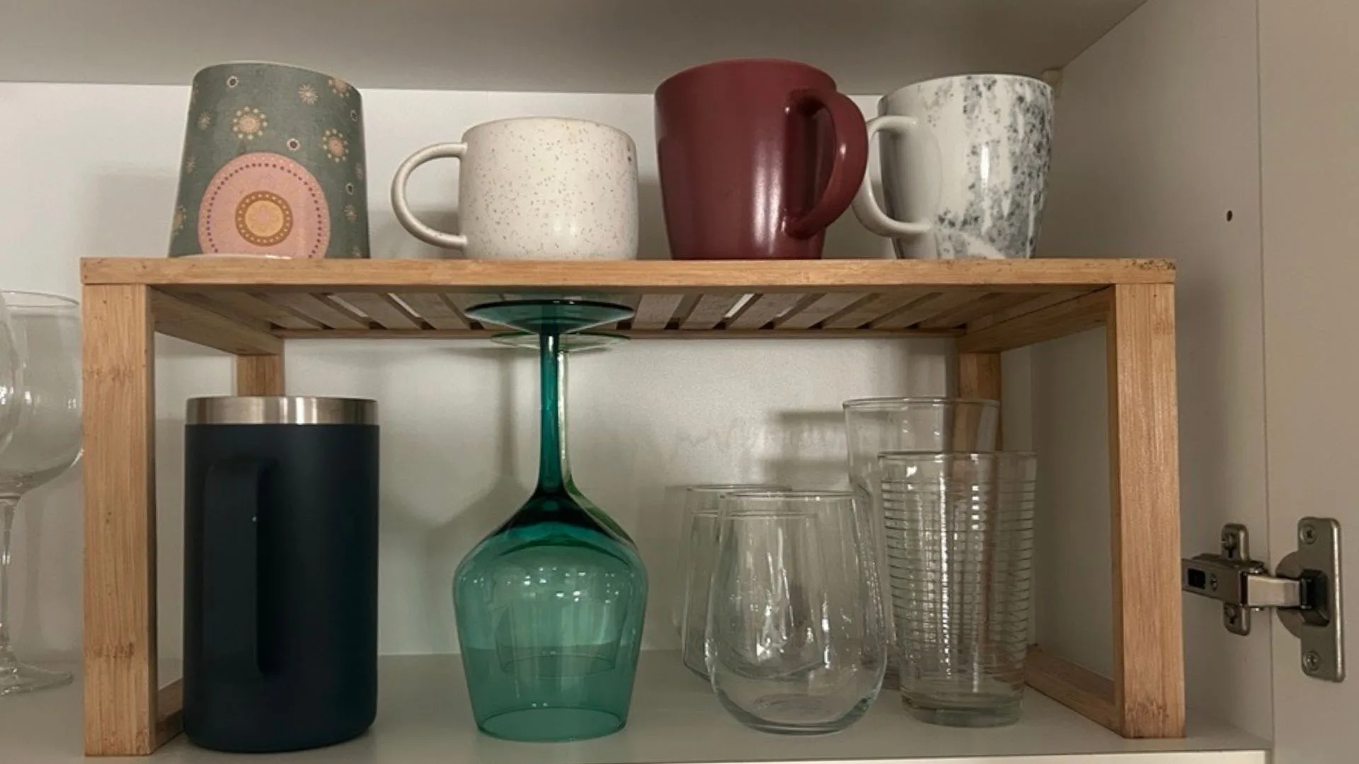 kmart bambo storage shelf for cupboard