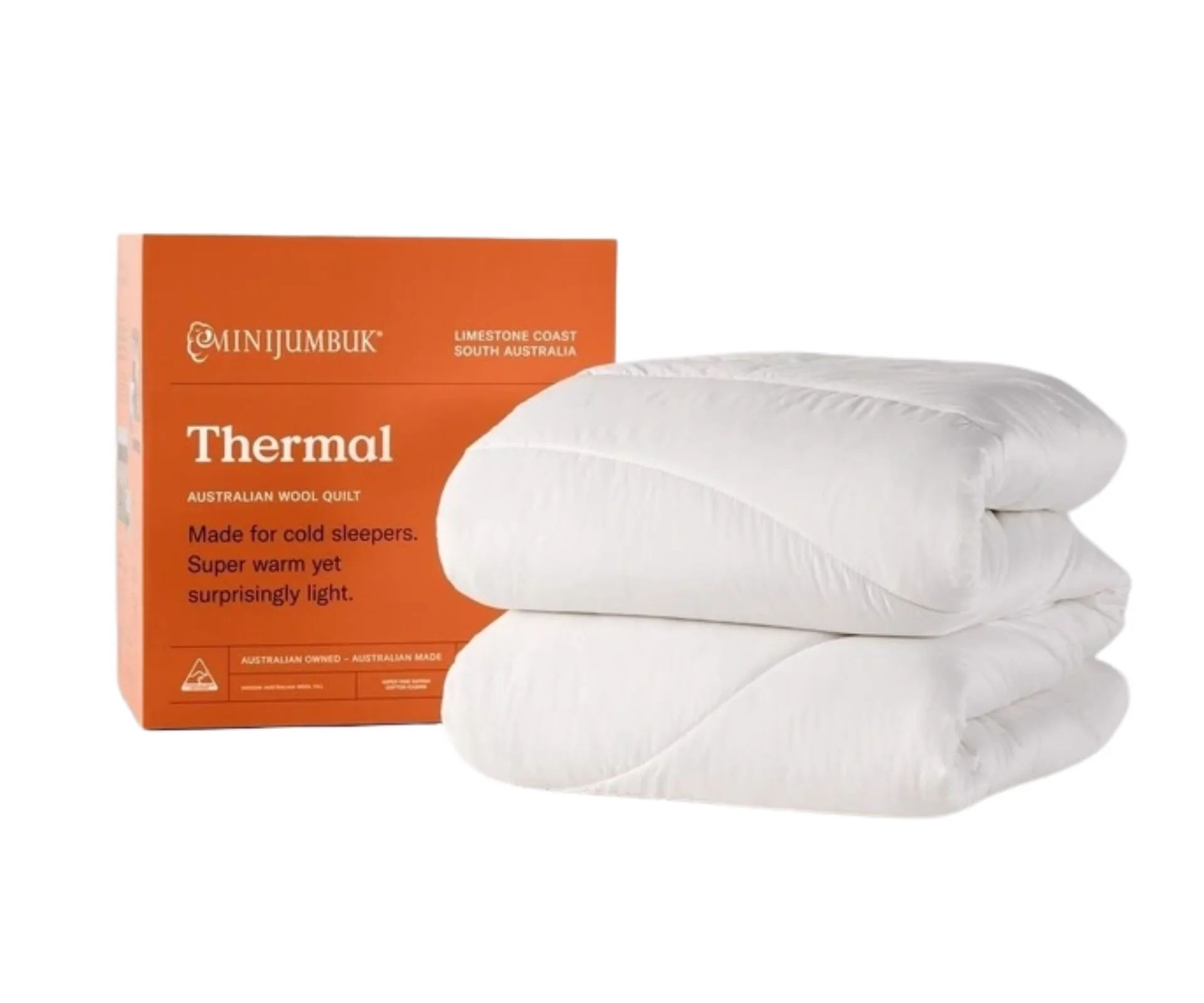 Minijumbuk Thermal Australian Wool Quilt in White Bets Quilt for Cold Sleepers