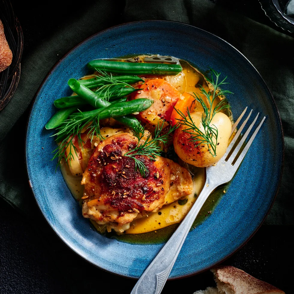One pan winter roast chicken in milk