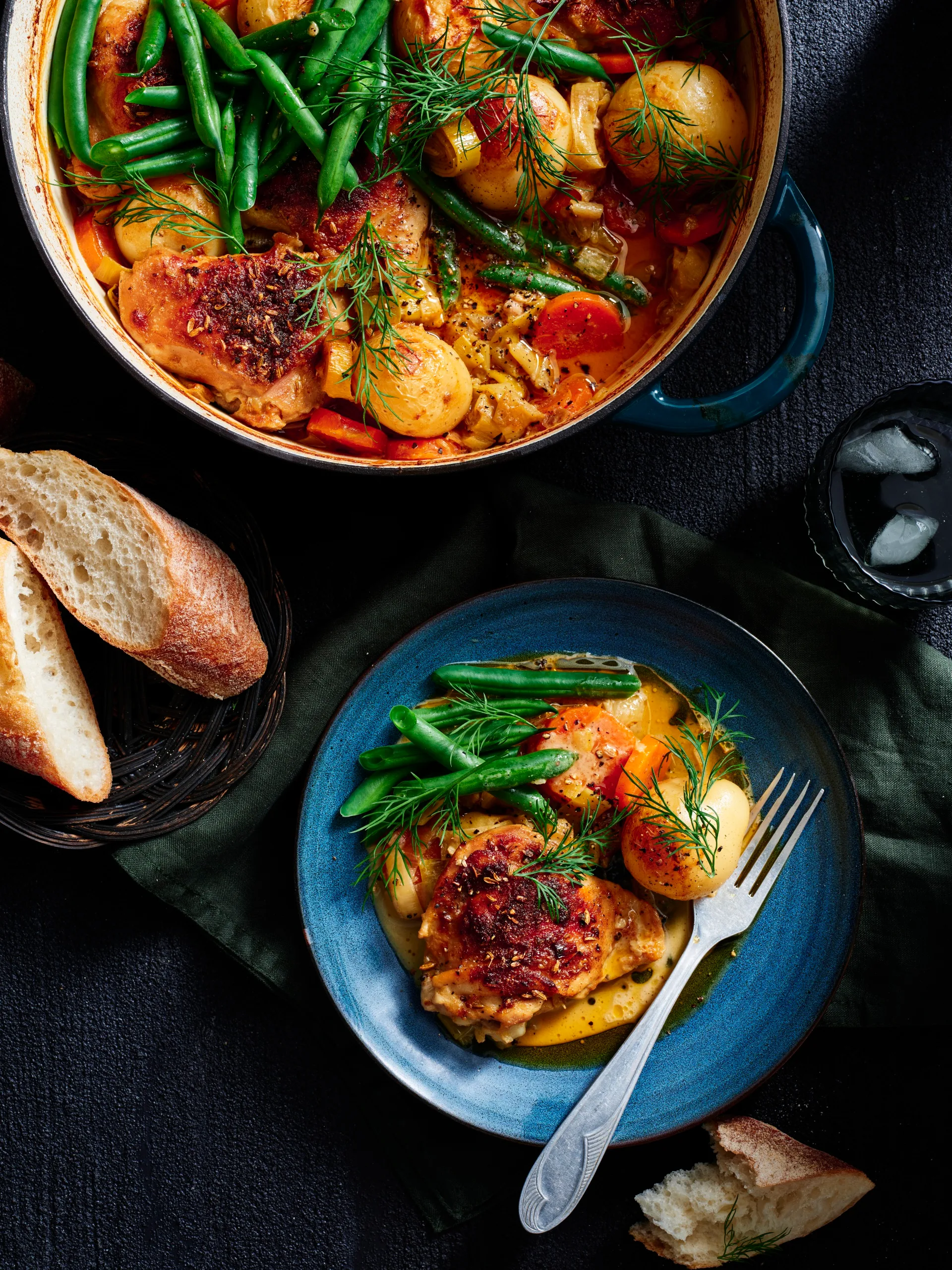 One pan winter roast chicken in milk