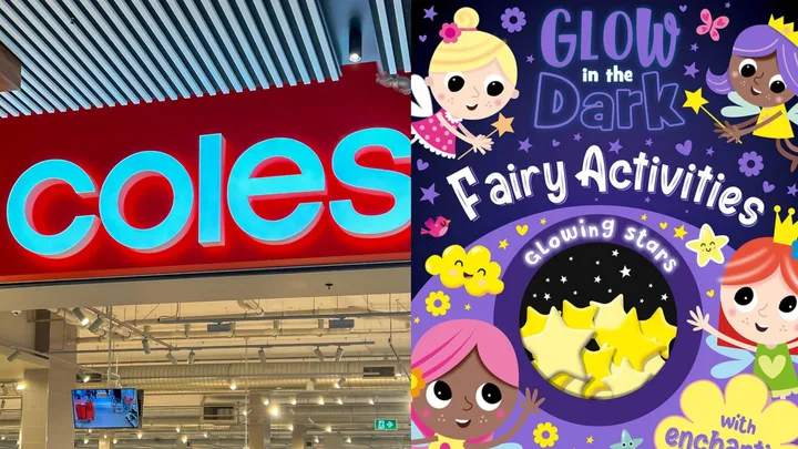coles glow in the dark colouring book