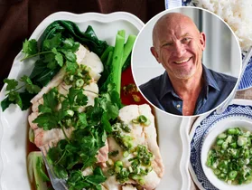 Matt Moran’s steamed snapper with ginger and green onion dressing