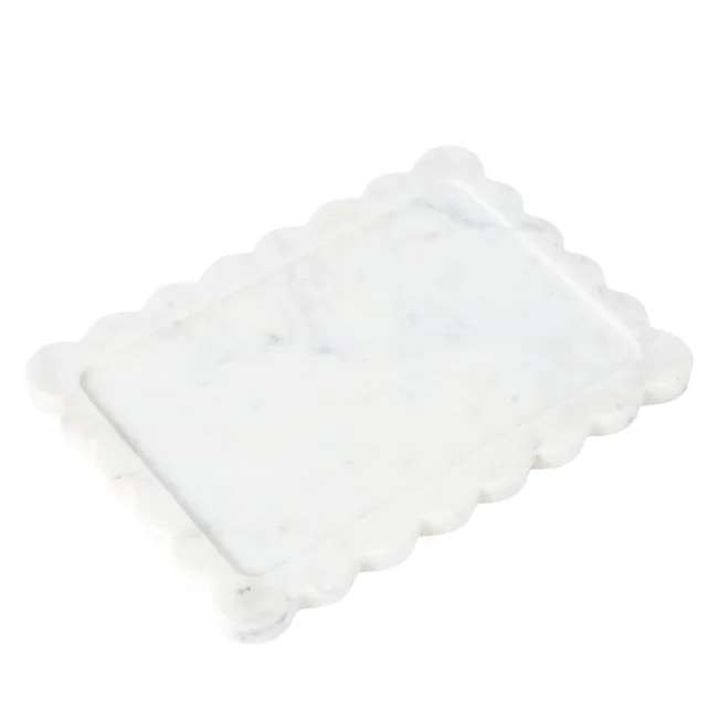 Wavy Edge Marble Decor Tray