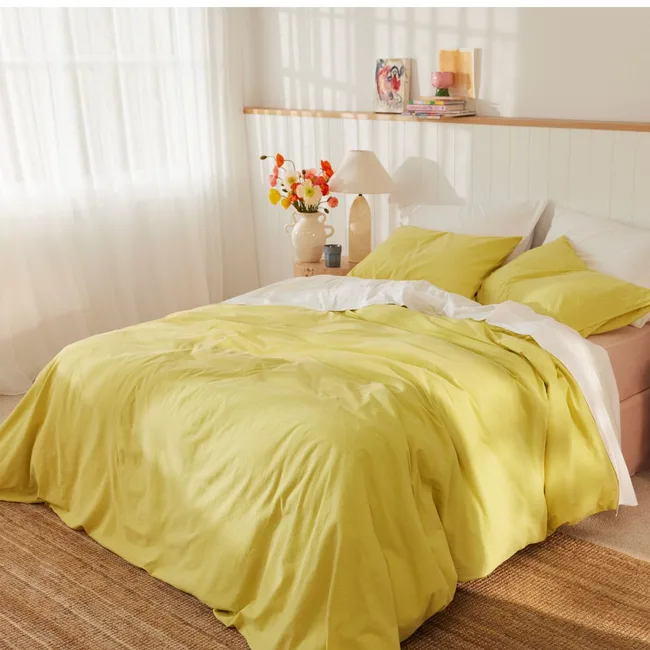 big w Zest Green Archer Stonewashed Cotton Quilt Cover