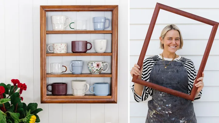 Jaharn Quinn turns a thrifted picture frame into a handy display shelf