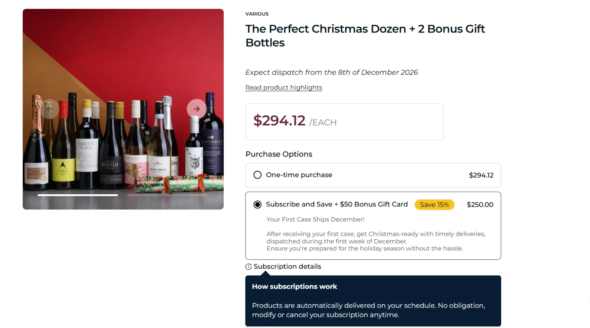 A discount code for The Wine Collective isn't the only way to save: you can also subscribe and save 15% on this Christmas collection, as an example.