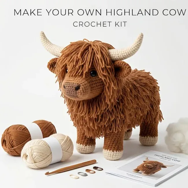 highland cow crochet kit