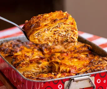 This simple lasagne recipe uses crepes instead of pasta