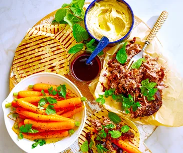 Try Matt Moran’s roast lamb shawarma with carrot salad
