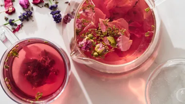 Brew yourself a homemade lavender and rose tea