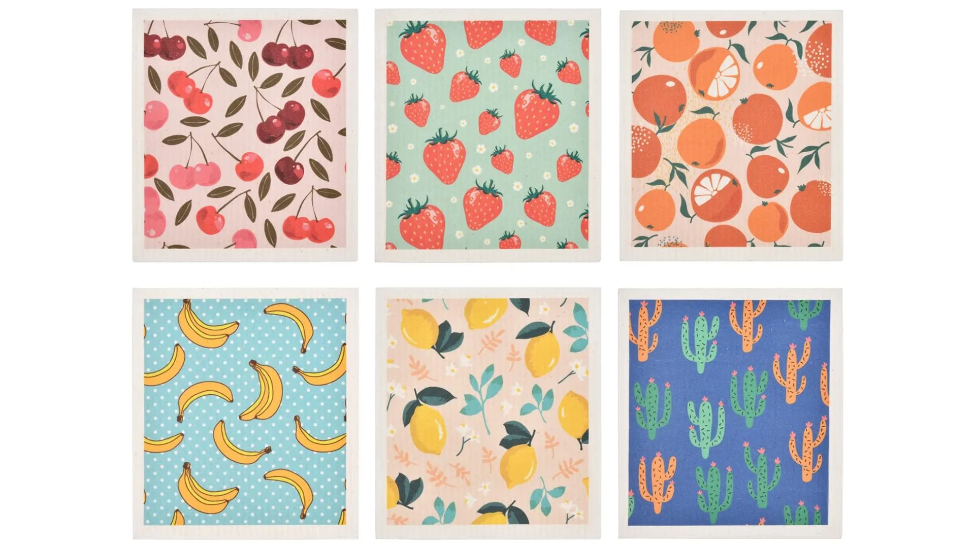 swedish dish cloths with fruit on them