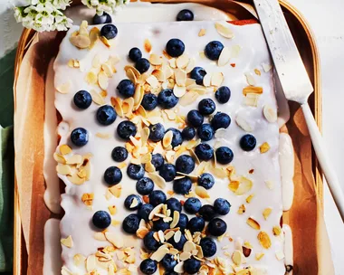 Blueberry slab cake