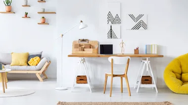 How to set up a home office + Home office ideas + mid century modern office + scandi Office