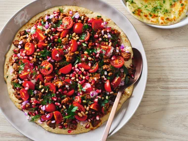 Simple Home Edit’s easy spiced lamb loaded hummus