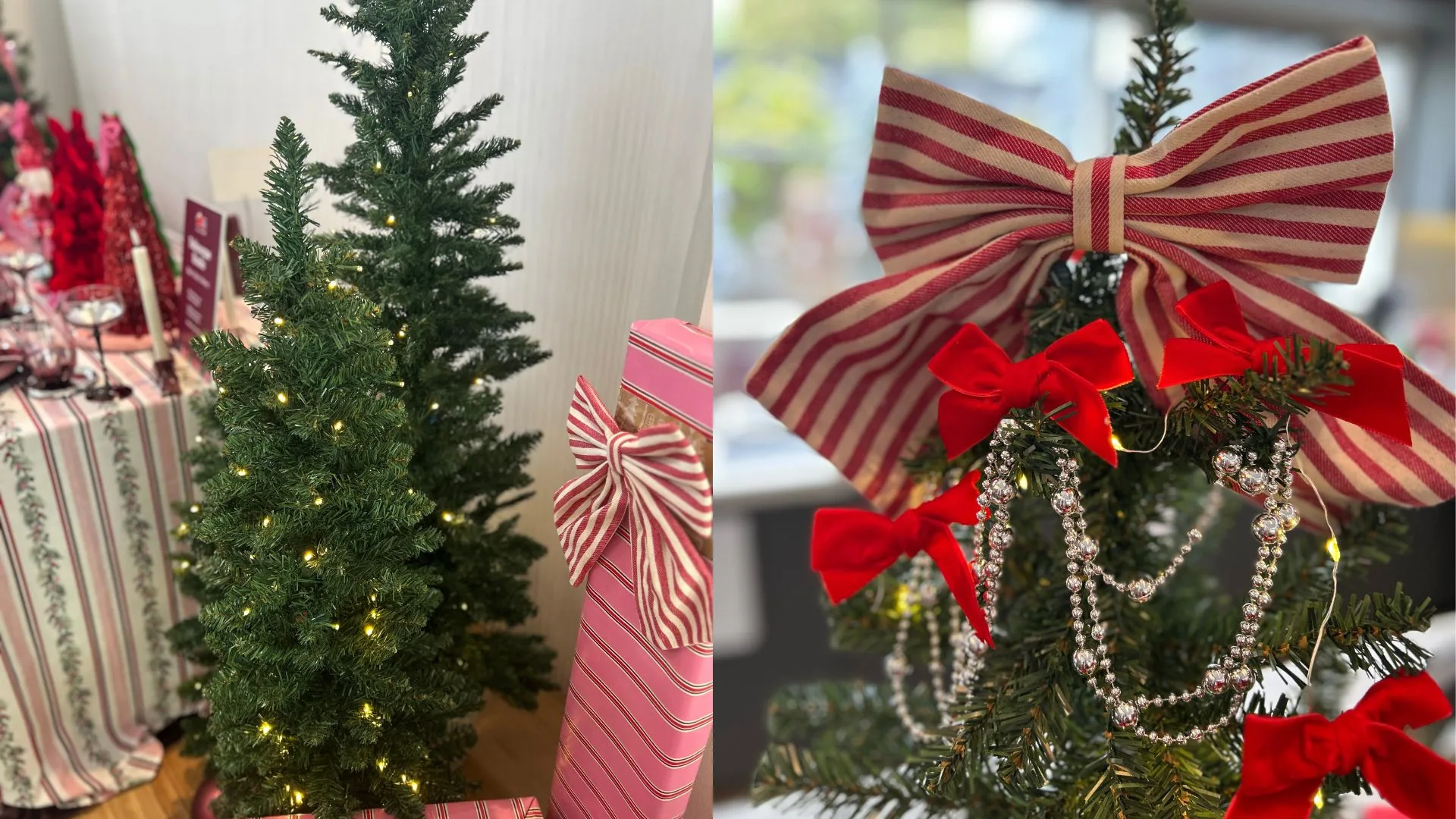 kmart christmas range - traditioanl green tree with red bows