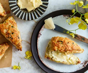 These cheesy herb and bacon scones will be your favourite afternoon treat