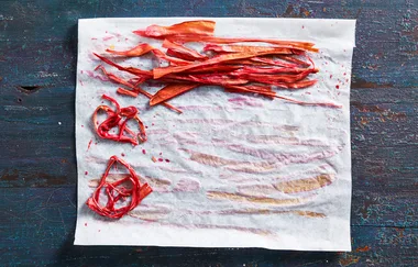 Candied rhubarb chips
