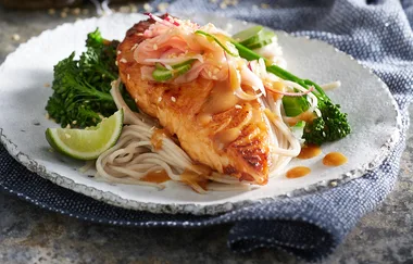 Honey miso-glazed salmon