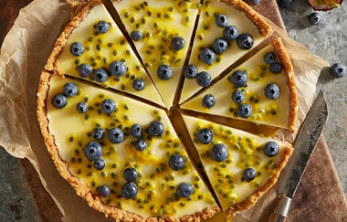 Ricotta honey tart with ginger coconut crust