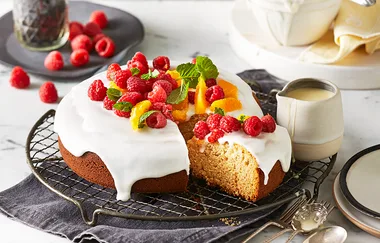 Honey cake with orange drizzle icing