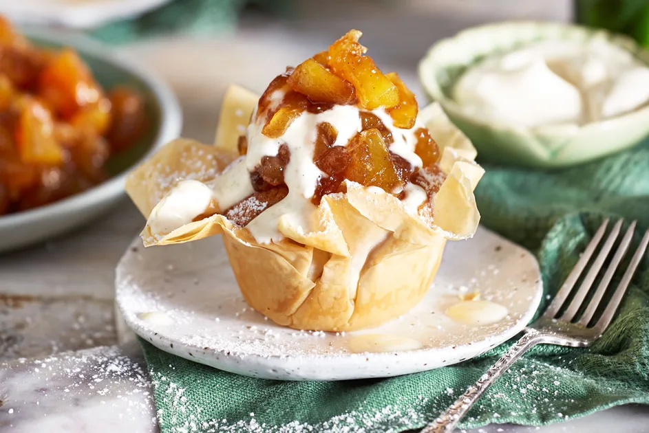 Cinnamon filo cakes with caramelised apples - Better Homes & Gardens Australia