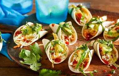 Chicken and cheese tacos.