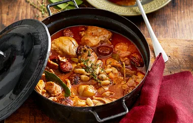 Chicken, chorizo and bean cassoulet