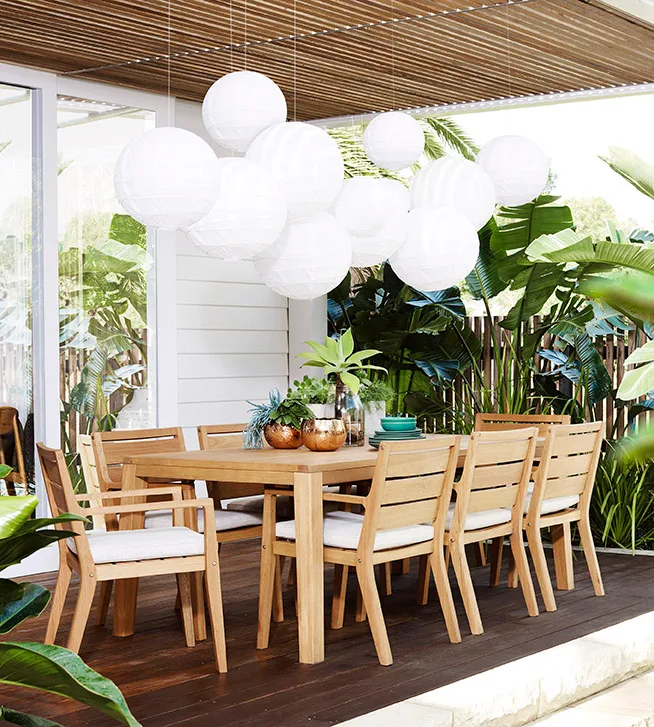 Louie 7-piece outdoor rectangular dining setting