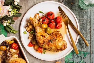 Italian braised chicken with lemon and olives