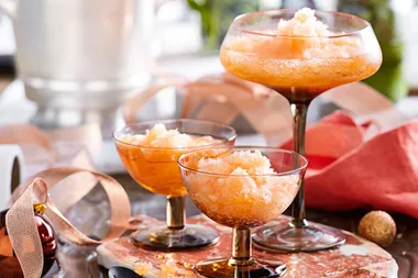 Orange and Aperol granita with prosecco splash