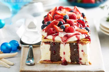 Berries and cream mille-feuille