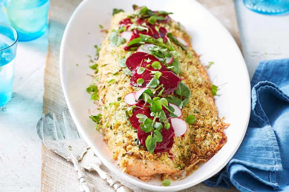 Herb-Crusted Salmon with Beetroot salad recipe - Better Homes & Gardens Australia
