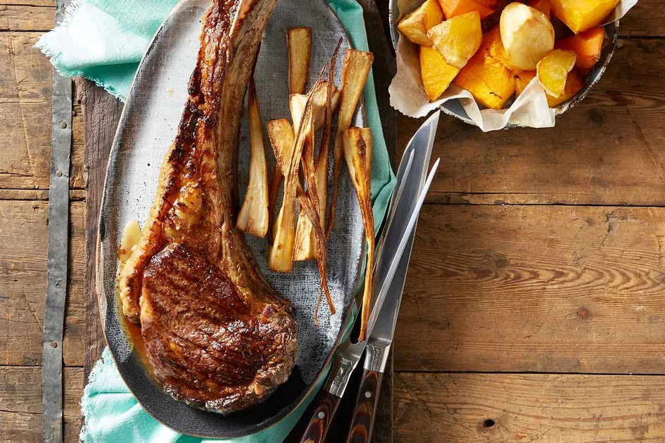 Tomahawk Steak with Candied Onion Recipe - Better Homes & Gardens Australia